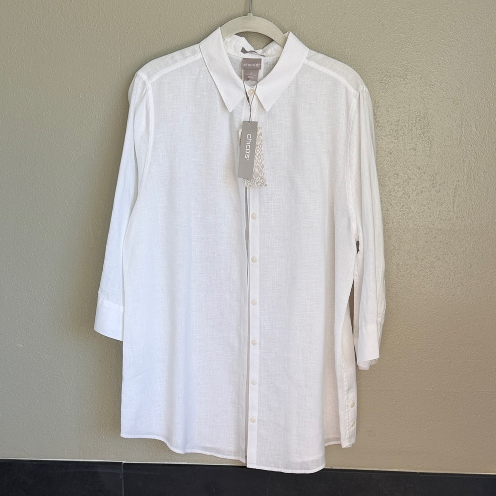 Chicos white button down tunic